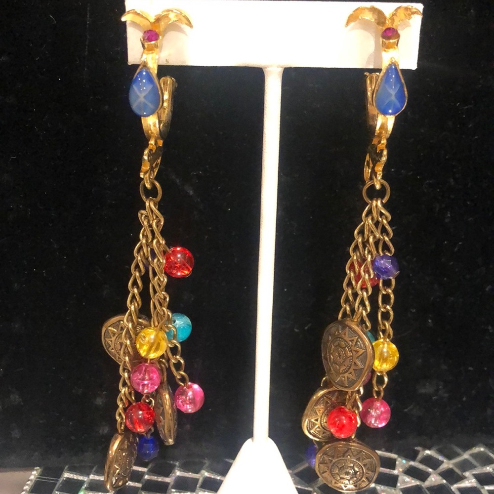 Vintage Designer Hoop with Charms,NWT